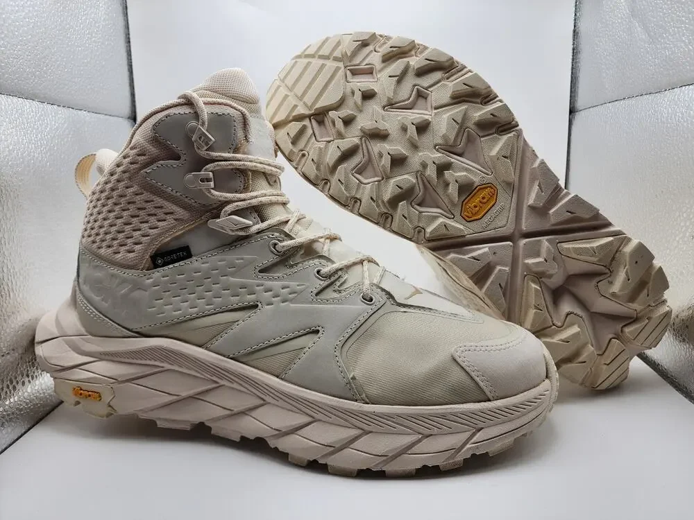 Hoka One One Women’s 9.5 B Anacapa Mid GTX Boots Shoes Eggnog Shifting Sand Hike